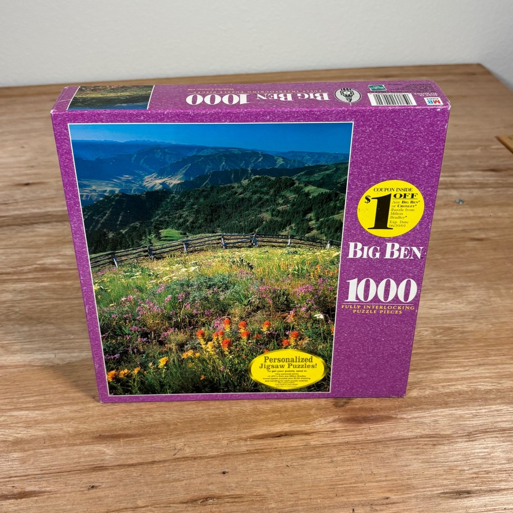 Vintage MiltonBradley BigBen 1000 Piece Jigsaw Puzzle Wallowa County Oregon 1999